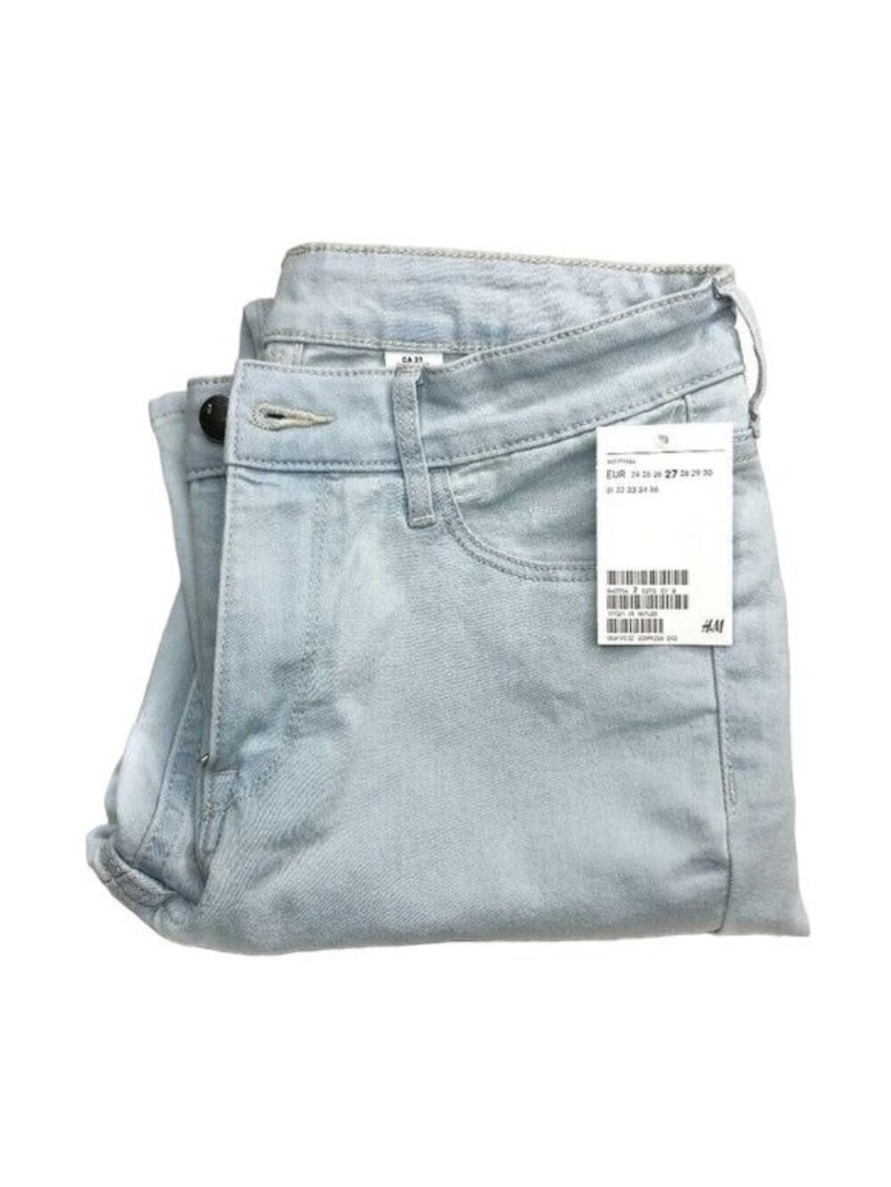 H&M Skinny Light Blue Ankle Jeans Light Wash Denim Skinny Fit